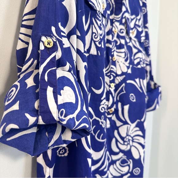 Lilly Pulitzer Captiva Tunic Cover-Up Spectrum Blue Tide Pools Small - Picture 4 of 9